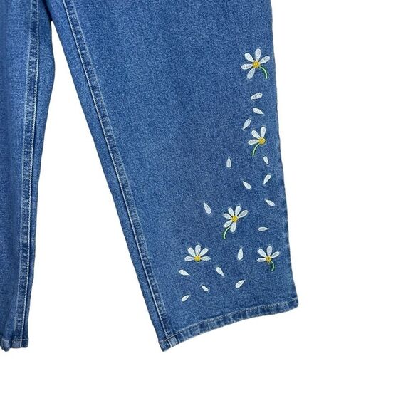 Vintage Quacker Factory Daisy Embriodered Straight Leg 14 - Picture 4 of 7